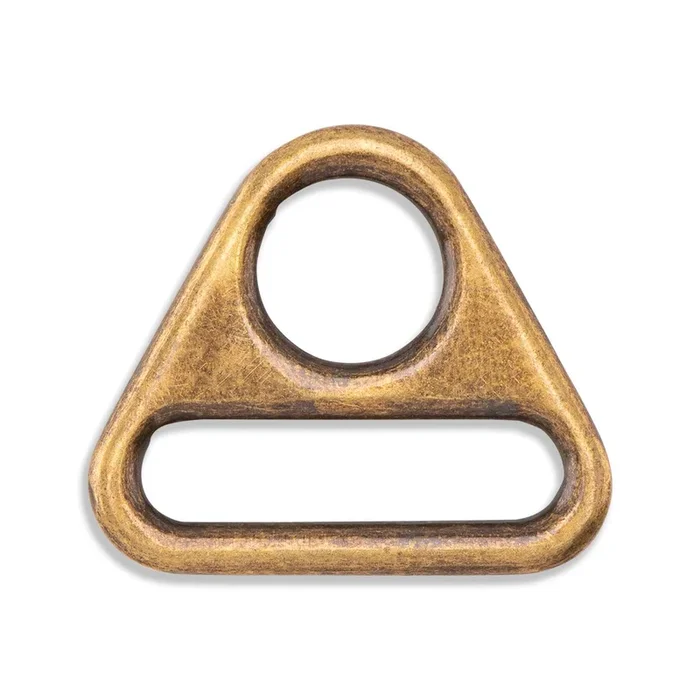 Triangle Rings Bag Hardware – 1″ – 2/Pack – Antique Brass