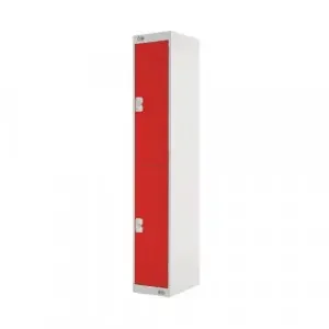 Two Compartment Locker 300x300x1800mm Red Door MC00011