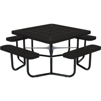Ultrasite® Square Table, Black Thermoplastic Coated Expanded Steel, 78# Square