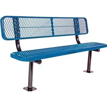 Ultrasite® Surface Mount Park Bench, Blue 6′
