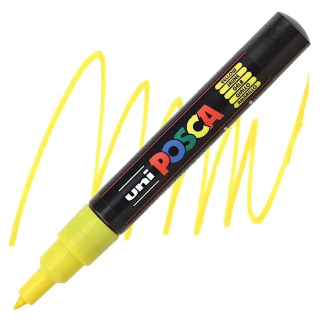 Uni Posca Paint Marker – Yellow, X-Fine, Bullet Tip, 0.7 mm
