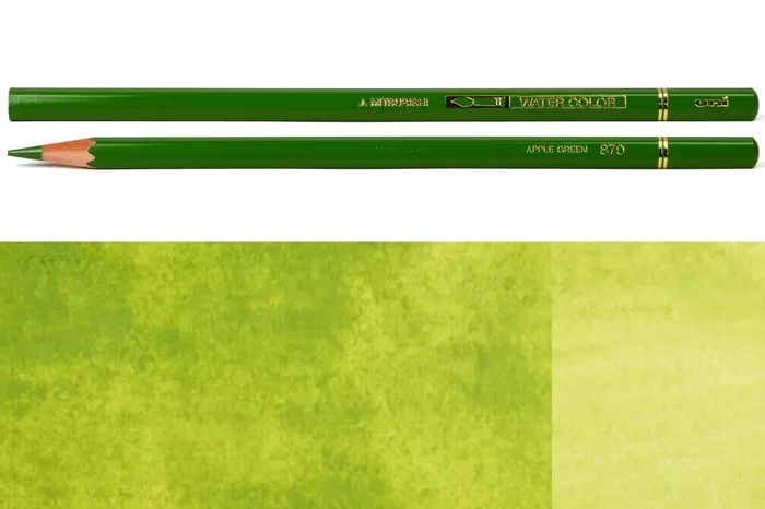 Uni Watercolor Pencils, #870 Apple Green