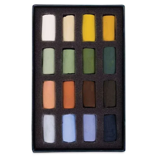 Unison Handmade Pastels – Landscape Colors, Half Stick, Set of 16