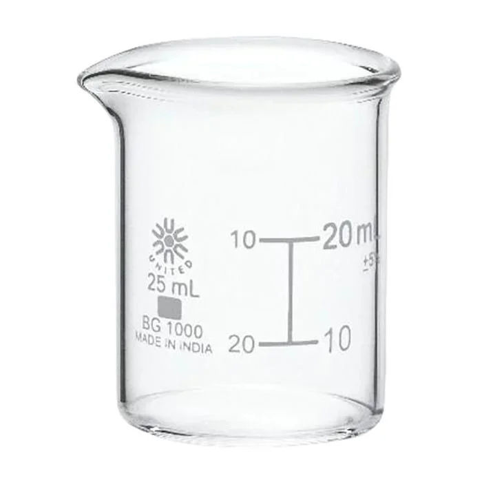 United Scientific Beakers, Low Form, Borosilicate Glass, 25ml