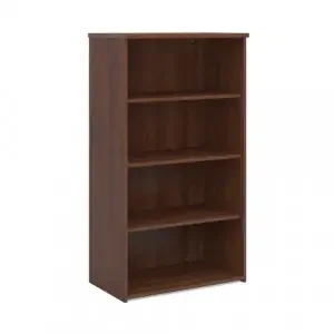 Universal bookcase 1440mm high with 3 shelves – walnut