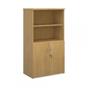 Universal combination unit with open top 1440mm high with 3 shelves – oak