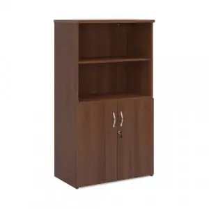 Universal combination unit with open top 1440mm high with 3 shelves – walnut