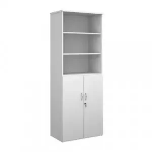 Universal combination unit with open top 2140mm high with 5 shelves – white