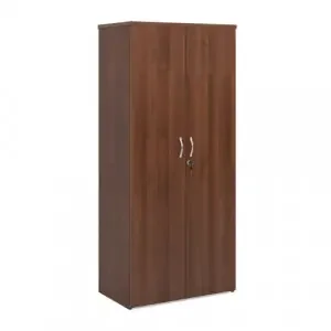 Universal double door cupboard 1790mm high with 4 shelves – walnut