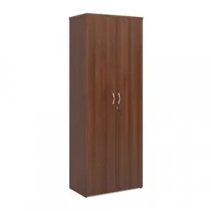 Universal double door cupboard 2140mm high with 5 shelves – walnut