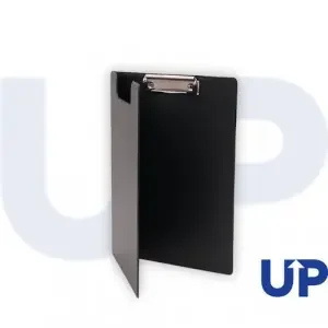 UP A4 PVC Fold Over Clipboard Black (10)