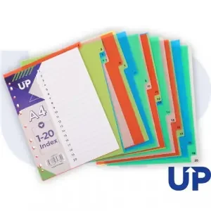 UP Index Polypropylene A4 1-20 White