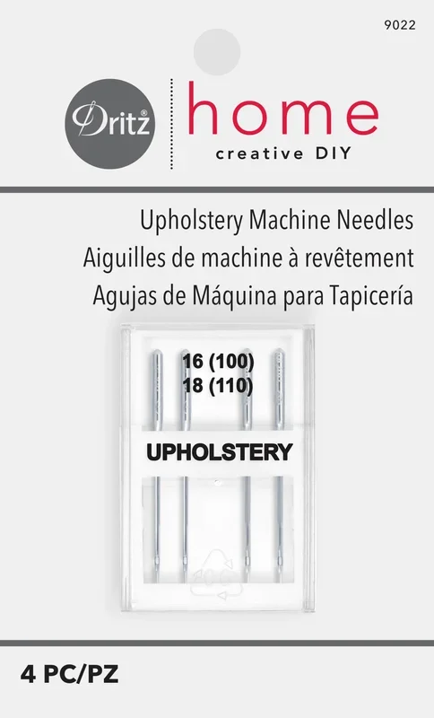 Upholstery Machine Needles, Size 16 & 18, 4 pc