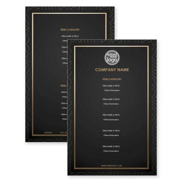 Uptown Liege Menu 5-1/2″x8-1/2″ Rectangle Vertical