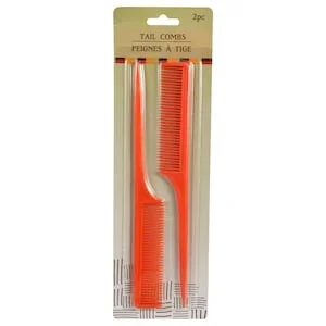 Urban Essence Orange Plastic Tail Combs, 2-ct. Packs