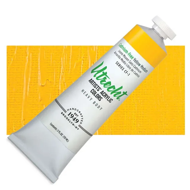Utrecht Artists’ Acrylic Colors – Cadmium Free Yellow Medium, 2 oz