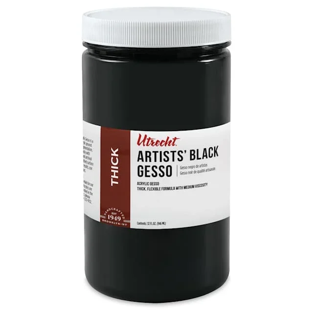 Utrecht Artists’ Acrylic Gesso – Black, 32 oz