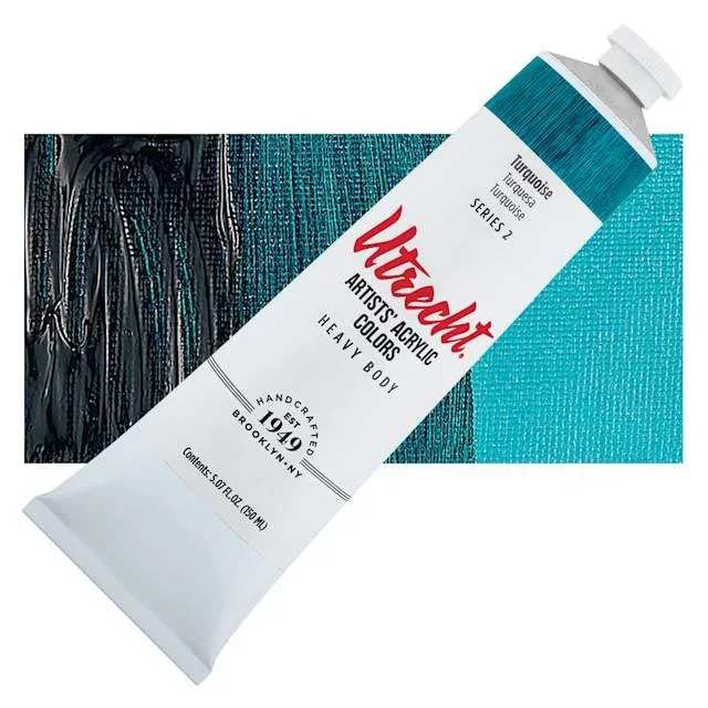 Utrecht Artists’ Acrylic Paint – Turquoise, 5 oz tube