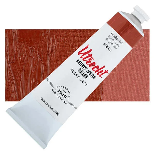 Utrecht Artists’ Acrylic Paint – Venetian Red, 5 oz tube