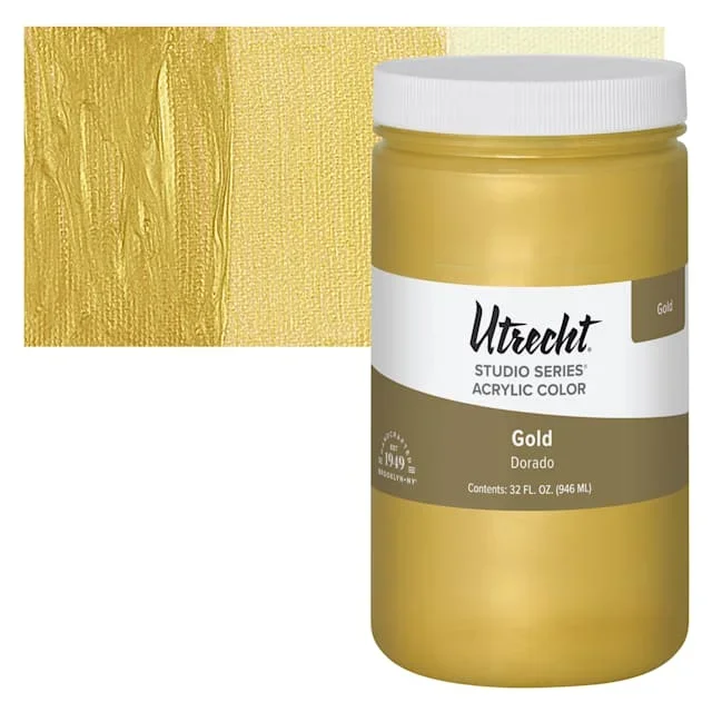 Utrecht Studio Series Acrylic Paint – Gold, Quart
