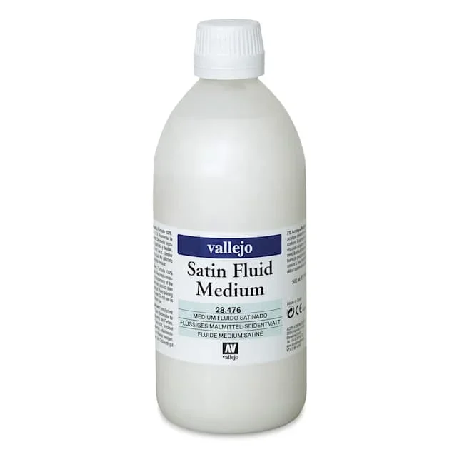 Vallejo Acrylic Fluid Medium – Satin, 500 ml