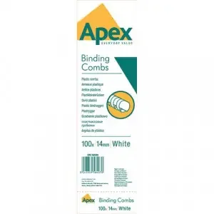 ValueX Binding Comb A4 14mm White (Pack 100) 6202001