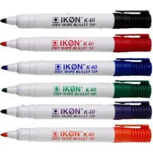 ValueX Whiteboard Marker Bullet Tip 2mm Line Assorted Colours (Pack 10) – K40-PK10