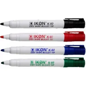 ValueX Whiteboard Marker Bullet Tip 2mm Line Assorted Colours (Pack 4) – K40-WLT4