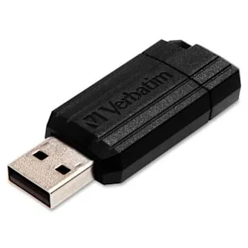 Verbatim Pinstripe 8gb USB 2.0 Storage Flash Drive Built-In Microban Prot Black