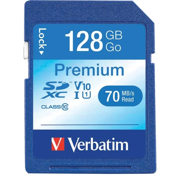Verbatim Premium SDXC Memory Card, 128 GB