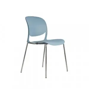 Verve multi-purpose chair with chrome 4 leg frame – blue