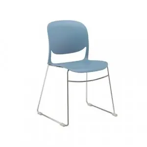 Verve multi-purpose chair with chrome sled frame – blue