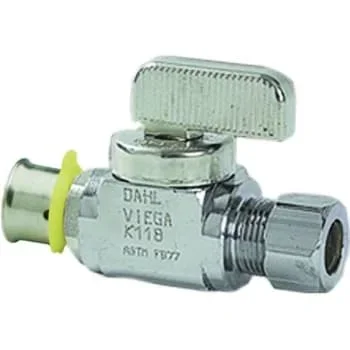 Viega Pureflow 1/2 In. X 1/4 In. Zero Lead Press Stop Valve Straight