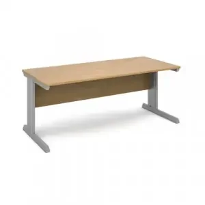 Vivo straight desk 1800mm x 800mm – silver frame, oak top