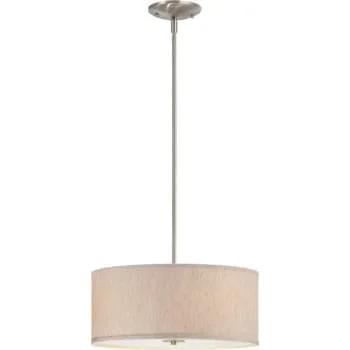 Volume Lighting Three-Light Pendant Fixture, 60w, Frosted Glass Bottom Diffuser