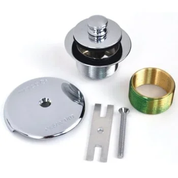Watco® 1-Hole Overflow Plate Push-Pull Trim Fine Thread-Chrome Plated