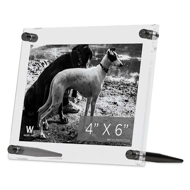 Wexel Art Acrylic Panel Frame – Tabletop, Graphite Hardware, 4″ x 6″