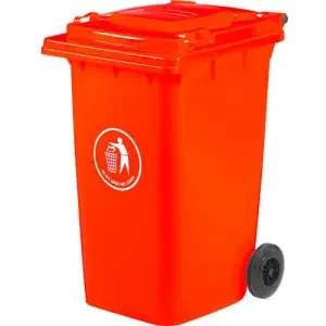 Wheelie Bin; 240L; 30% Recycled Polyethylene; Red/Orange