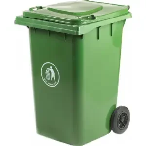 Wheelie Bin; 360L; 30% Recycled Polyethylene; Green