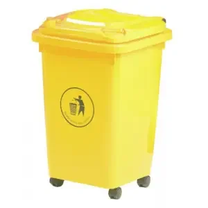 Wheelie Bin; 50L; 30% Recycled Polyethylene; Yellow