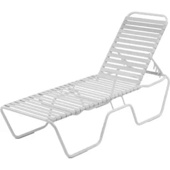 Windward Design Group Country Club Strap Stackable Chaise, White