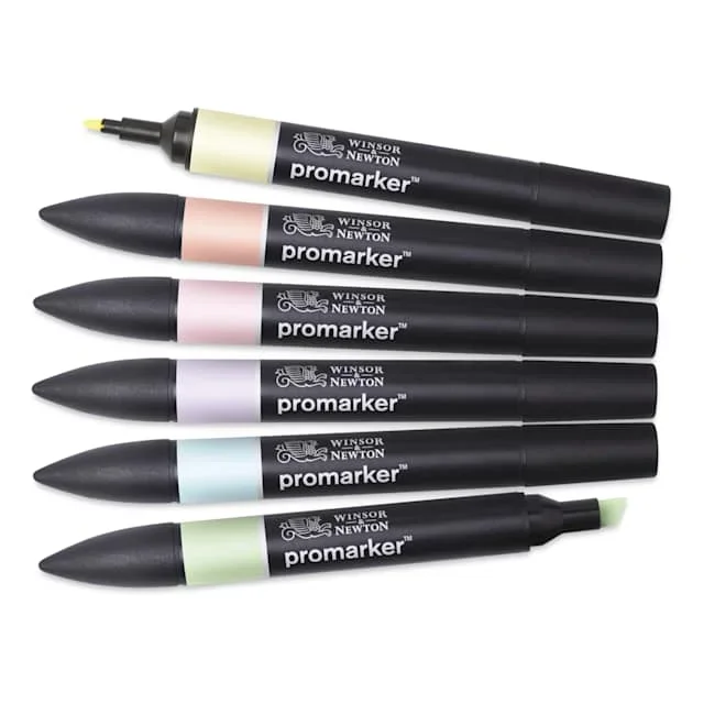 Winsor & Newton Promarker – Pastel Tones, Set of 6