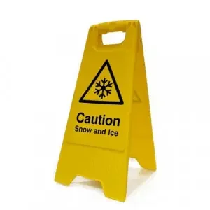 Winter Hazard Snow and Ice A-Board Sign Yellow 403075