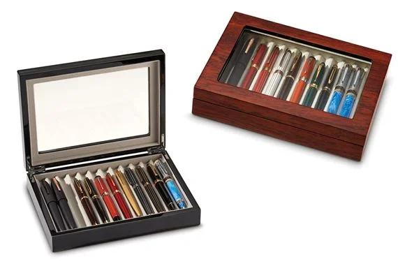 Wood Display Box with Glass Top 12 Slot