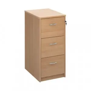 Wooden 3 drawer filing cabinet with silver handles 1045mm high – beech