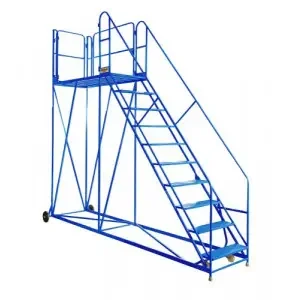 Work Platform – Easy Slope – 1800mm Platform – 10 Tread – Blue