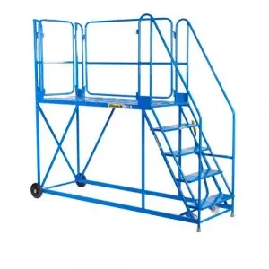 Work Platform – Stand. Incline – 1800mm Platform – 5 Tread – Blue
