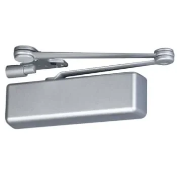 Yale Door Closer, Cast Iron, Satin Chrome Finish, Hold Open