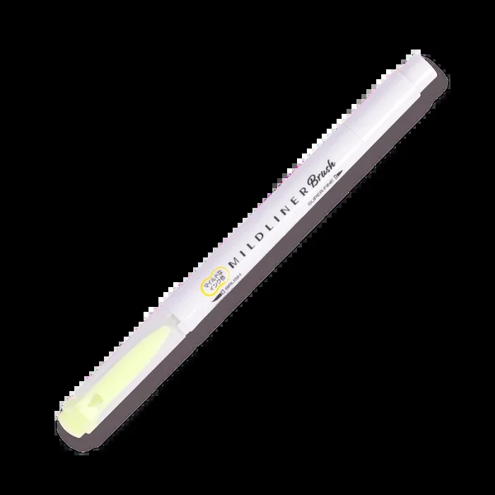 Zebra Mildliner Double Ended Brush Pen – Brush / Fine – Mild Yellow