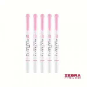 Zebra Mildliner Pink Twin Ended Chisel Tip Pastel Highlighters Pk 10